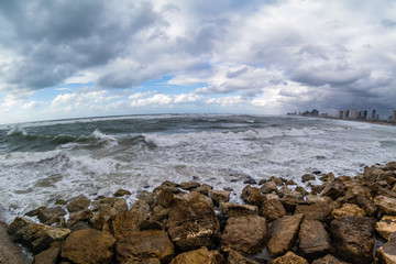 Stormy Mediterranean sea.