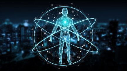 Aufkleber - Digital x-ray human body scan background interface 3D rendering