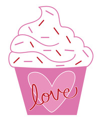 Canvas Print - Happy Valentines Day Cupcake