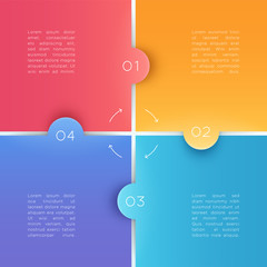 4 Square Steps 3d Background Numbers 1 to 4 Vector