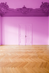 pink room in empty apartment - home renovation concept