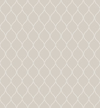 The Geometric Pattern With Wavy Lines, Dots. Seamless Vector Background. White And Beige Texture