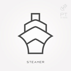 Wall Mural - Line icon steamer