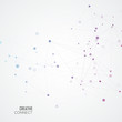 © Leonid - Abstract connection background with molecule structure. Science and network vector illustration