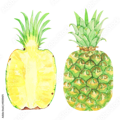 Plakat na zamówienie Ananas na białym tle