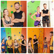 © Africa Studio - Collage with people in climbing gym