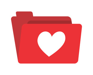 Canvas Print - love heart folder image vector icon logo