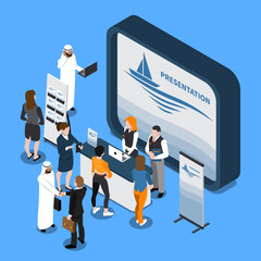 Exhibition Stand Isometric Composition