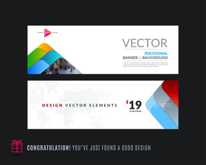 Wall Mural - Abstract vector set of modern horizontal website banners