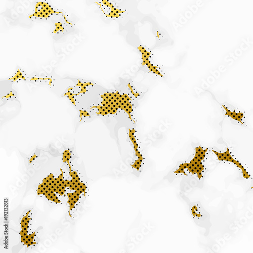 Naklejka dekoracyjna Złoto kropkowany marmurowy wzór