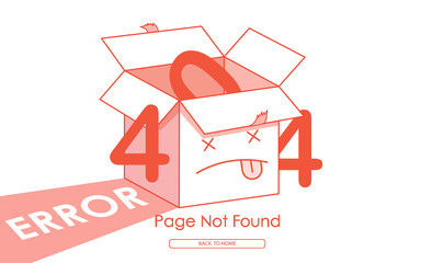 Wall Mural - 404 error red box line vector background