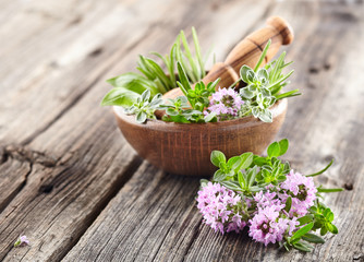 Sticker - Herbs on wooden board