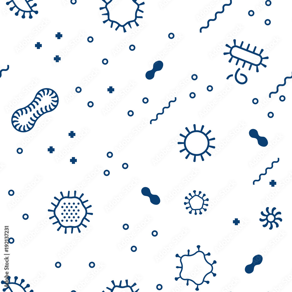 Seamless bacterium pattern. Vector illustration Stock Vector | Adobe Stock