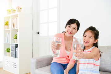 cheerful lovely little girl children with mother