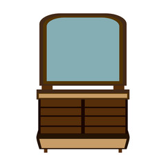 Wall Mural - Mirror and drawer icon vector illustration graphic design