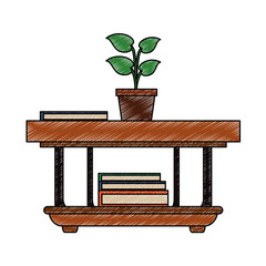 Poster - Plant pot on drawer icon vector illustration graphic design