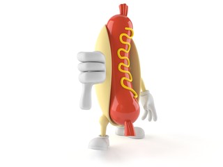 Canvas Print - Hot dog character with thumb down