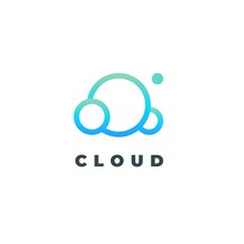 Outline Gradient Logo Of Cloud Computing And Synchronization