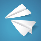 Paper planes designed in paper art style.