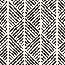 Seamless Geometric Doodle Lines Pattern In Black And White. Adstract Hand Drawn Retro Texture.