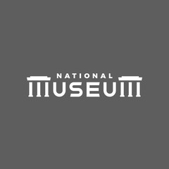 Museum vector text logo. Text design template for stylized text logotype