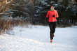 © snedorez - Image of happy sports girl on morning run in winter park