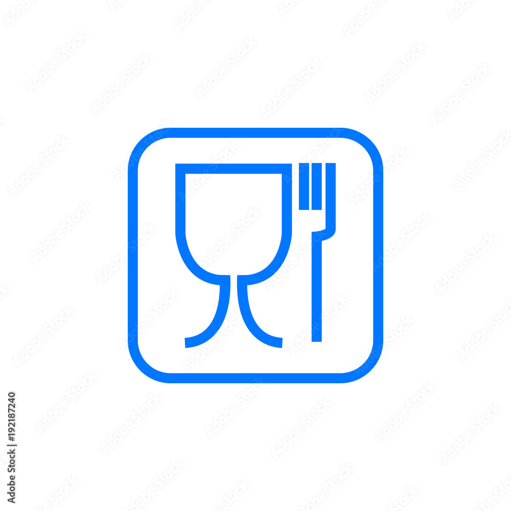 Food safe symbol. The international symbol for food safe material is a wine  glass and a fork symbol. Sign, vector illustration. Stock Vector | Adobe  Stock