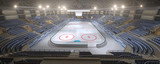 Fototapeta Miasto - 3d hockey stadium with an empty ice rink sport arena rendering