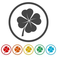 Simple Clover With Four Leaves, 6 Colors Included