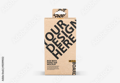Download Cardboard Box With Hang Tab Mockup 1 Stock Template Adobe Stock