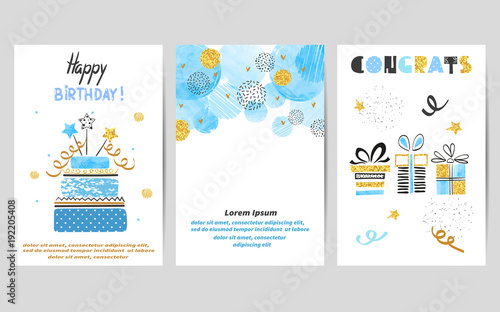 Happy Birthday cards set in...