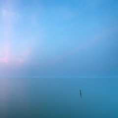 Wall Mural - Sunset blue sky on sea