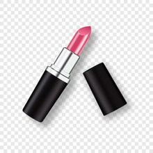 Lipstick - Isolated On Transparent Background. 3D Realistic Vector Illustration.