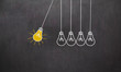 Great Idea. Creativity Concept with light bulbs on chalkboard