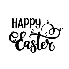 Wall Mural - Happy Easter vector religious Christian spring world holiday design greeting card text. Nice brush colors