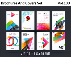Wall Mural - Set of design of brochure, abstract annual report, cover modern layout, flyer