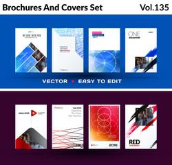 Wall Mural - Mega set of abstract templates for business, trendy colourful triangles