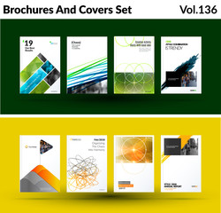 Wall Mural - Mega set of abstract templates for business, trendy colourful triangles