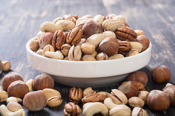 Wall Mural - Mix of nuts in plate