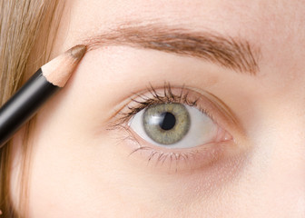 Wall Mural - Female eye natural eyebrow pencil