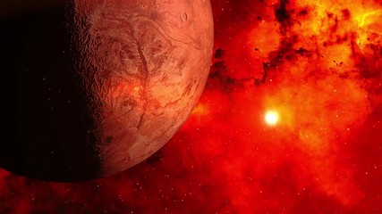 Wall Mural - Computer generated footage illustrating an abstract space scenery located somewhere in the hidden side of the Universe 