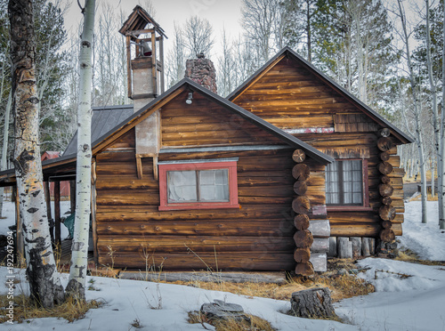 Old Cabin In The Woods Amongst The Aspen Buy This Stock Photo