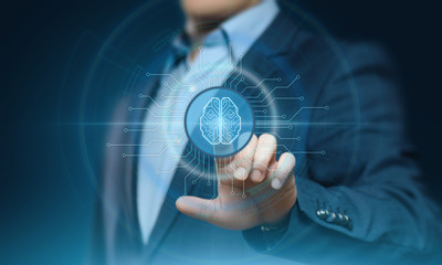 Wall Mural - artificial intelligence machine learning business internet technology concept
