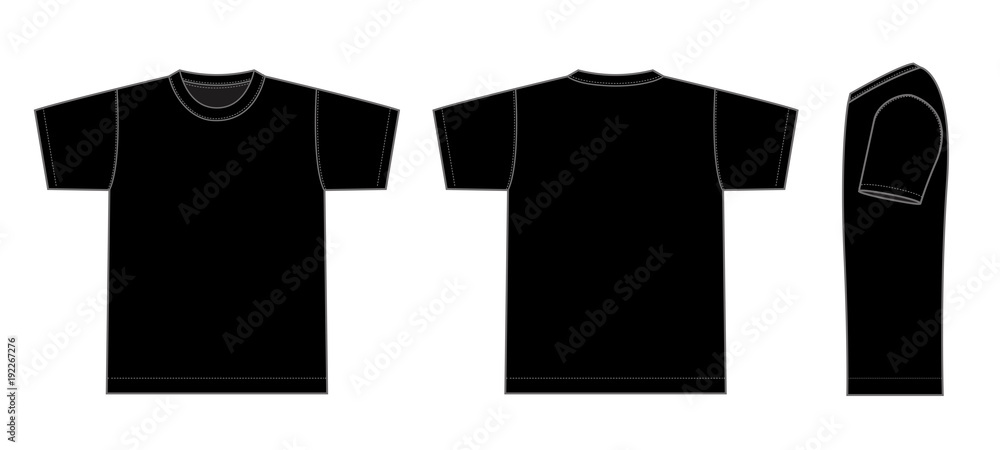 Tshirts illustration (black / side)  - obrazy, fototapety, plakaty 