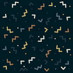 Wall Mural - vector abstract geometric pattern memphis style on a dark background