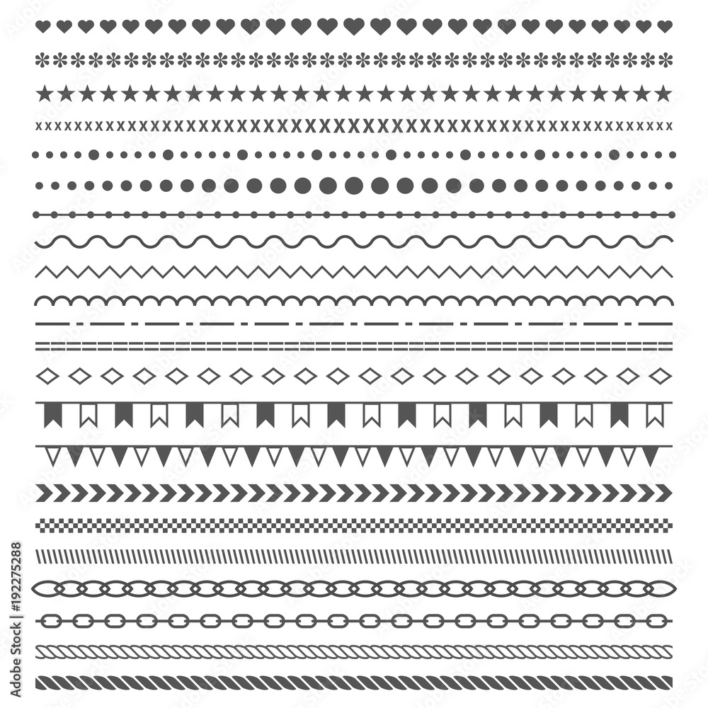 Geometric horizontal vintage fashion pattern. Dividers vector set ...