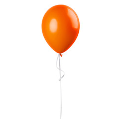 orange balloon isolated on a white background. party decoration for celebrations and birthday