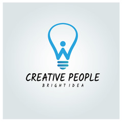 Wall Mural - Creative people logo design template. Vector illustration