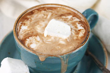 Poster - Hot coffee with whipped cream and marshmallow