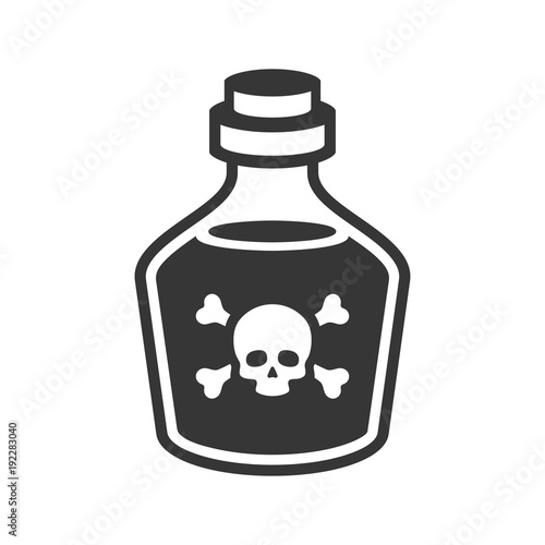 Fotografía Glass Poison Bottle Icon on White Background. Vector